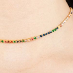 Lucca Couture Tennis rainbow necklace❤️🩷🩵
